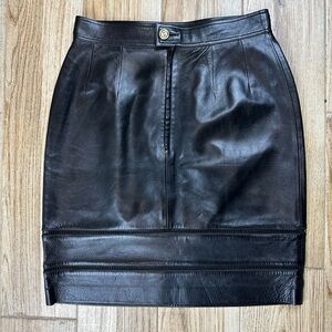 Loewe black leather skirt
